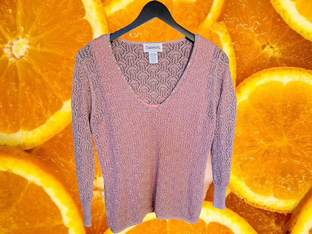 Chadwick's Pink See Through Sweater with‎ Undershirt Size Small